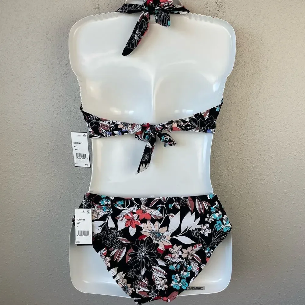 NWT Kenneth Cole Bikini and Matching Bottoms Size M 34 B/C